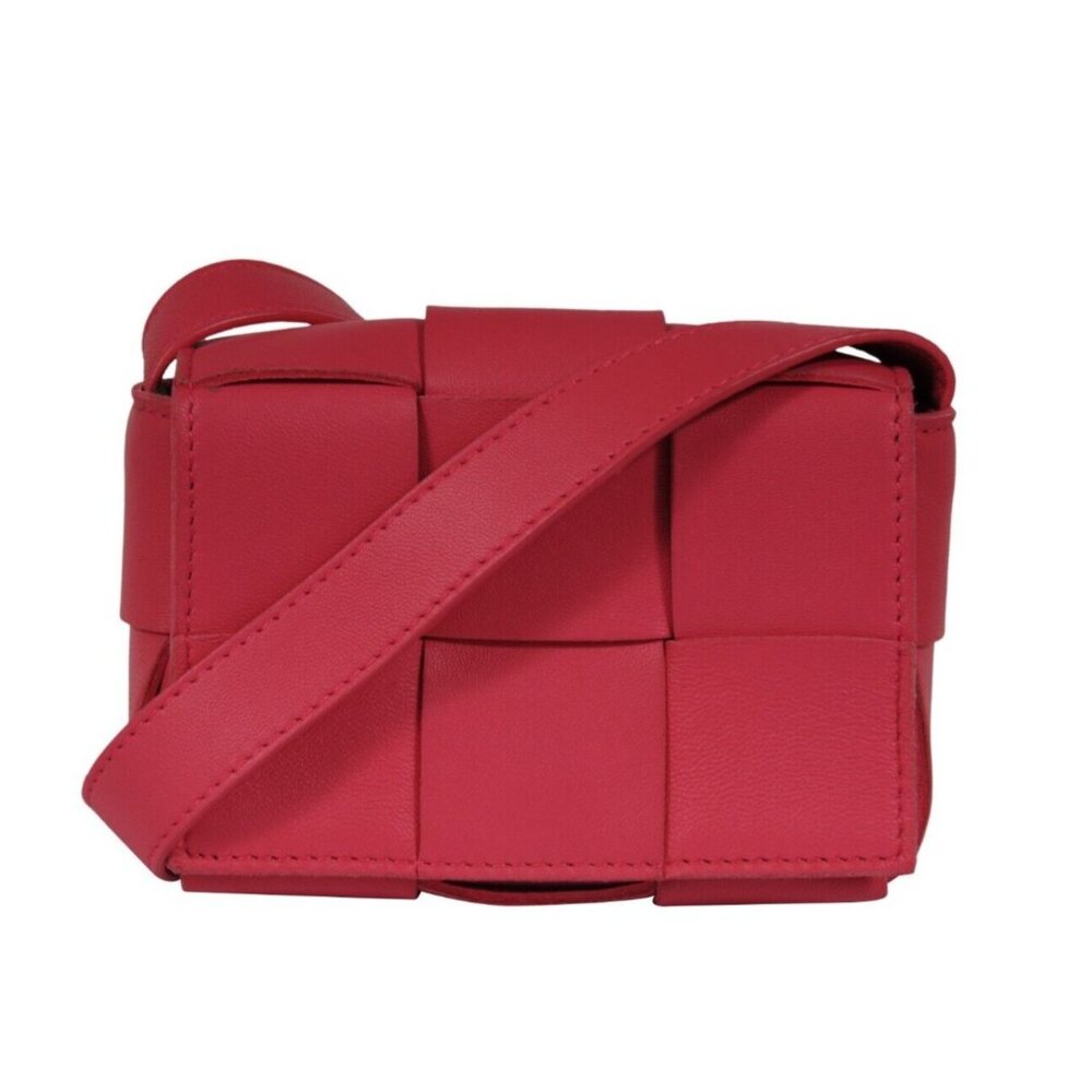 Bottega Veneta Womens Intrecciato Extra Mini Cassette Crossbody Bag Bon Pink